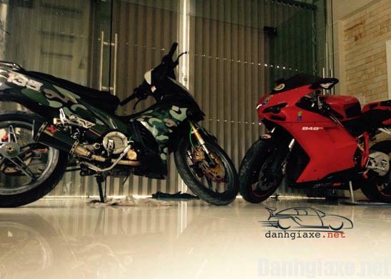 Ngắm cặp đôi Exciter 135cc camo và Ducati 848 cùng tạo dáng 3
