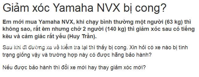 Yamaha NVX 155 cong giảm xóc sau khi chở quá 140 kg thì? 1