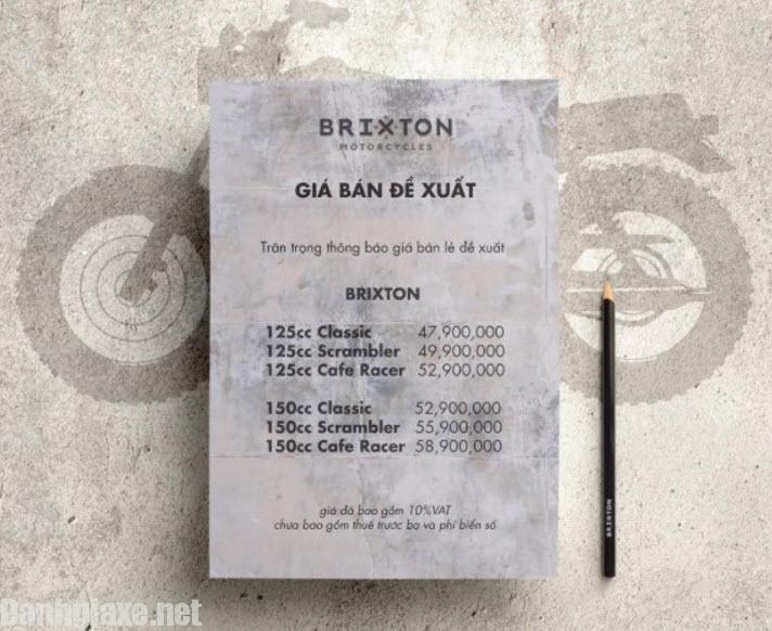 Bảng giá xe Brixton BX 125 và BX 150 2017 tại đại lý Việt Nam & địa chỉ mua xe