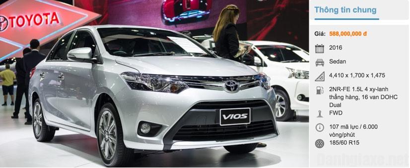 Toyota Vios 2017 giá bao nhiêu? Giá xe Toyota Vios 2017 1.5G và 1.5E