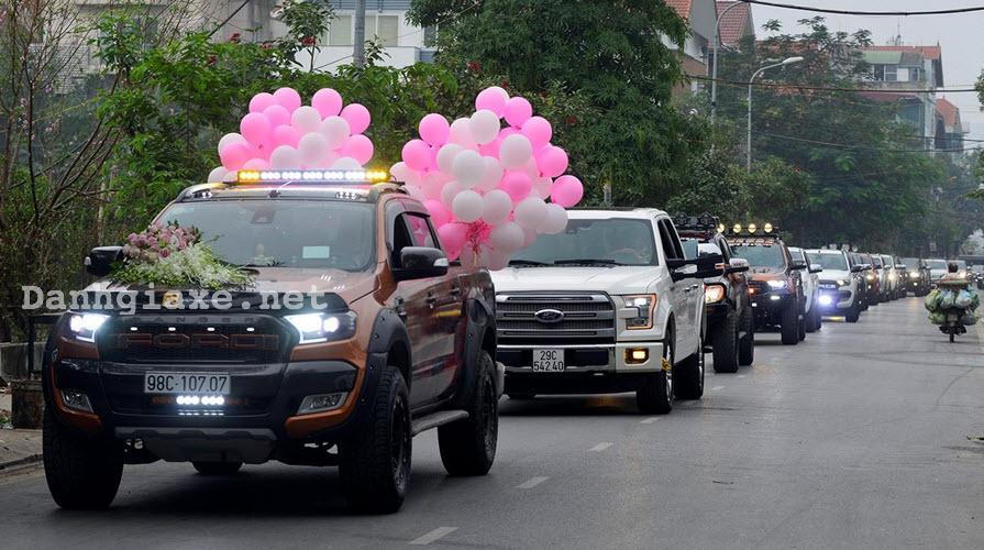 Mãn nhãn với dàn xe Ford Ranger gần 50 chiếc đi đón dâu tại Hà Nội 1