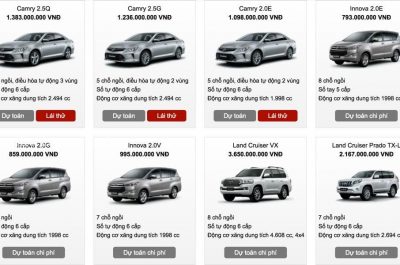Bảng giá xe Toyota tháng 5/2017 chính thức tại các đại lý trên cả nước