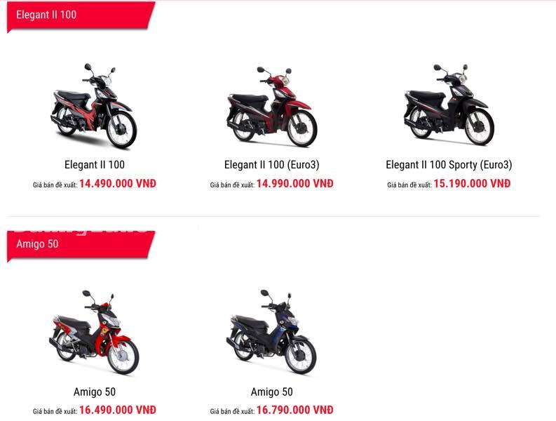 Giá xe máy SYM 2017 tháng 4 mới nhất tại các đại lý trên cả nước