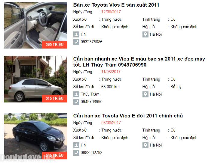 Mua bán Toyota Vios E 2011 15MT giá tốt nhất Uy tín chất lượng Toàn Quốc