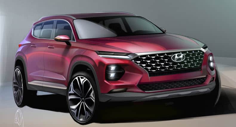 Hyundai SantaFe 2019 lộ ảnh phác họa trước thời điểm ra mắt